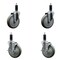 Service Caster 5'' Gray Poly Wheel Swivel 1-1/8'' Expanding Stem Caster Set 2 Brakes, 4PK SCC-EX20S514-PPUB-2-TLB-2-118 - alternate 1